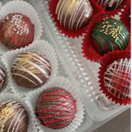 Caja de regalo con 4 bombas de chocolate grandes